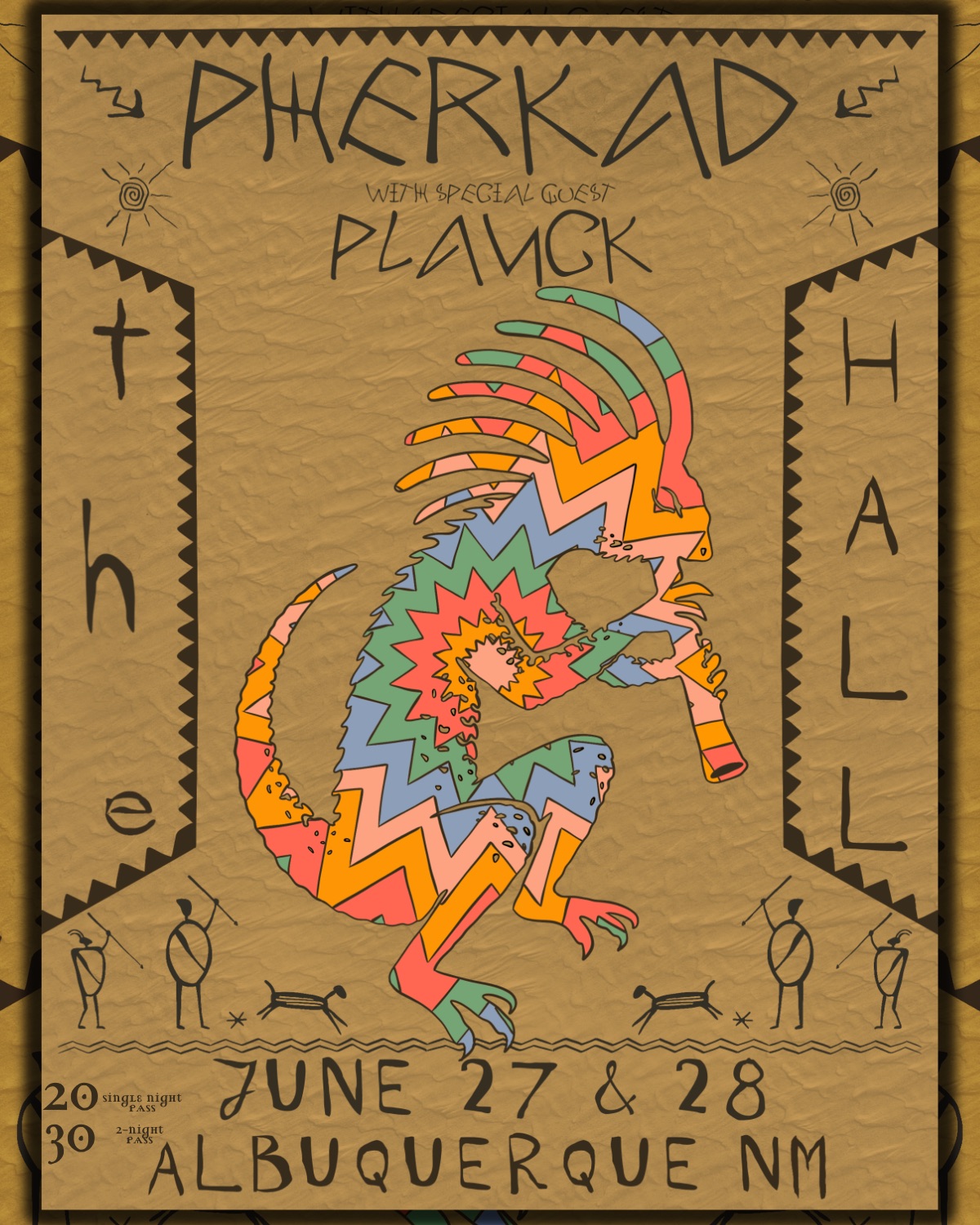 Poster for Pherkad and Planck at The Hall, Albuquerque, NM 6-27 and 6-28-26