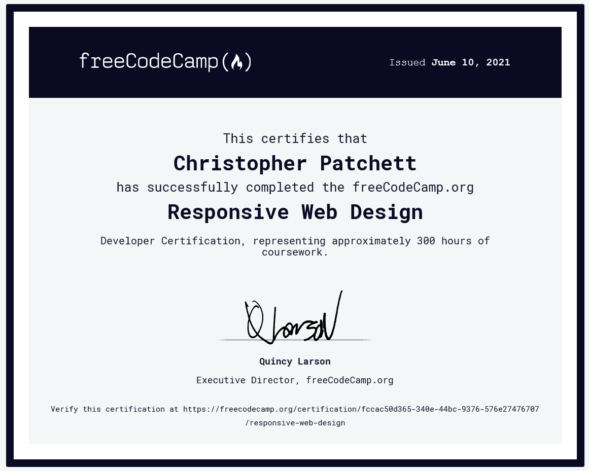 Responsive Web Design certification